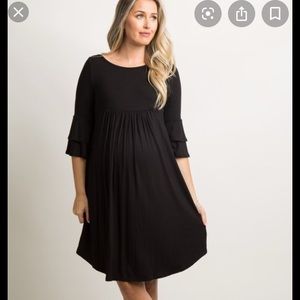 Pink Blush Black Babydoll Maternity Dress